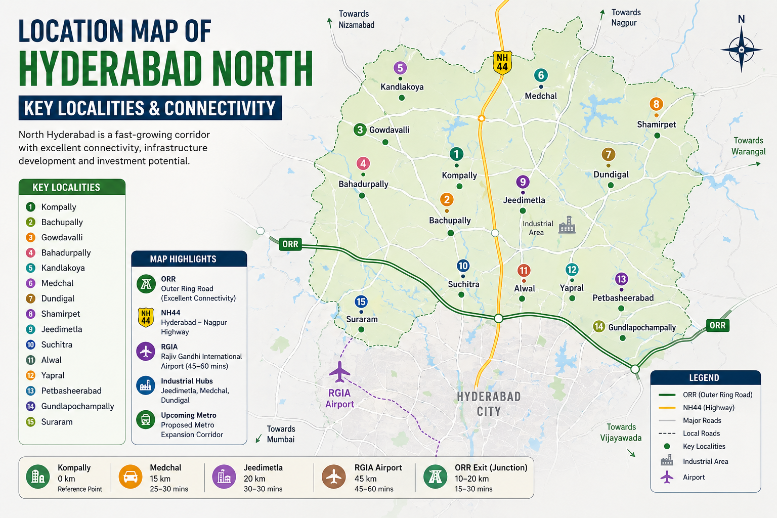 Hyderabad North on the Map