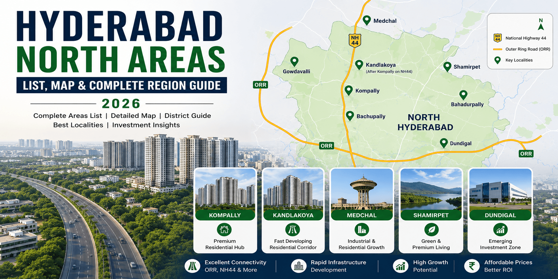 Hyderabad North Areas List, Map & Complete Region Guide