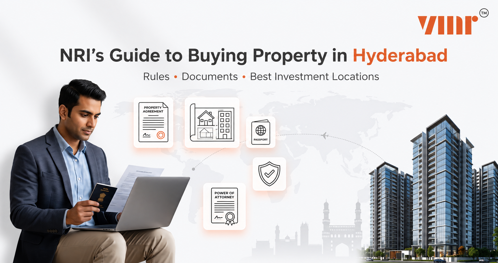 NRI reviewing Indian property documents before buying property in Hyderabad
